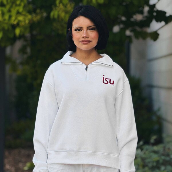 League Women's Star ISU White Quarter Zip